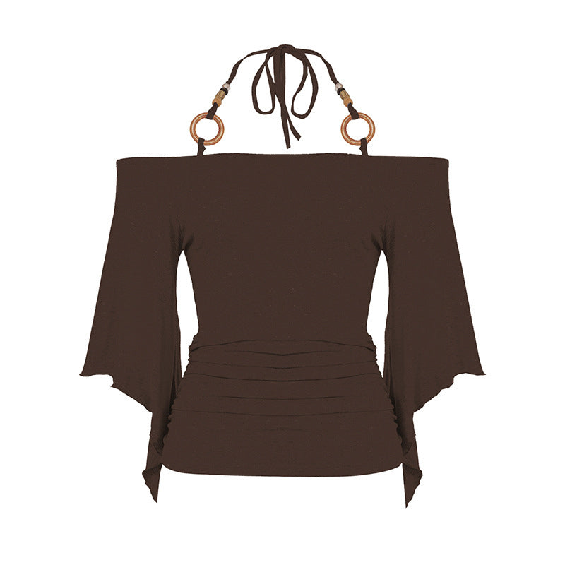 👗 ZEITLICH BEGRENZT 50% RABATT! ✨ Damen Top mit Carmen-Ausschnitt & Halsband – Trägerloses Sommeroberteil