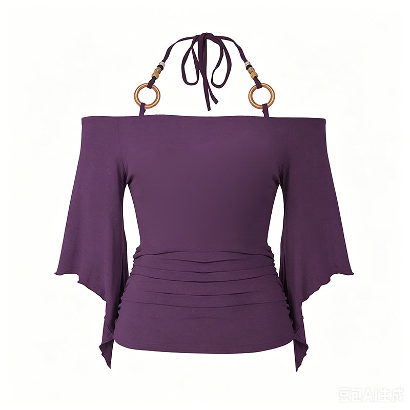 👗 ZEITLICH BEGRENZT 50% RABATT! ✨ Damen Top mit Carmen-Ausschnitt & Halsband – Trägerloses Sommeroberteil