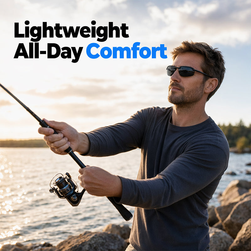 🕶️ 50% RABATT! 🎣 Ultraleichte polarisierte Angelsonnenbrille – Blendfrei & UV400 – Perfekt für Angeln, Bootfahren oder den Strand – reduziert Spiegelungen und schützt die Augen optimal 🌊☀️
