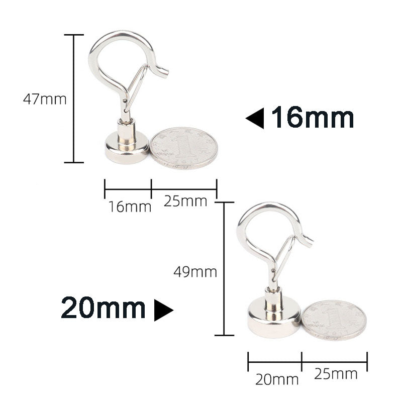 🧲🔗 Starke NdFeB-Magnethaken – bis zu 12 kg Tragkraft, vielseitig & ohne Bohren, jetzt −50%