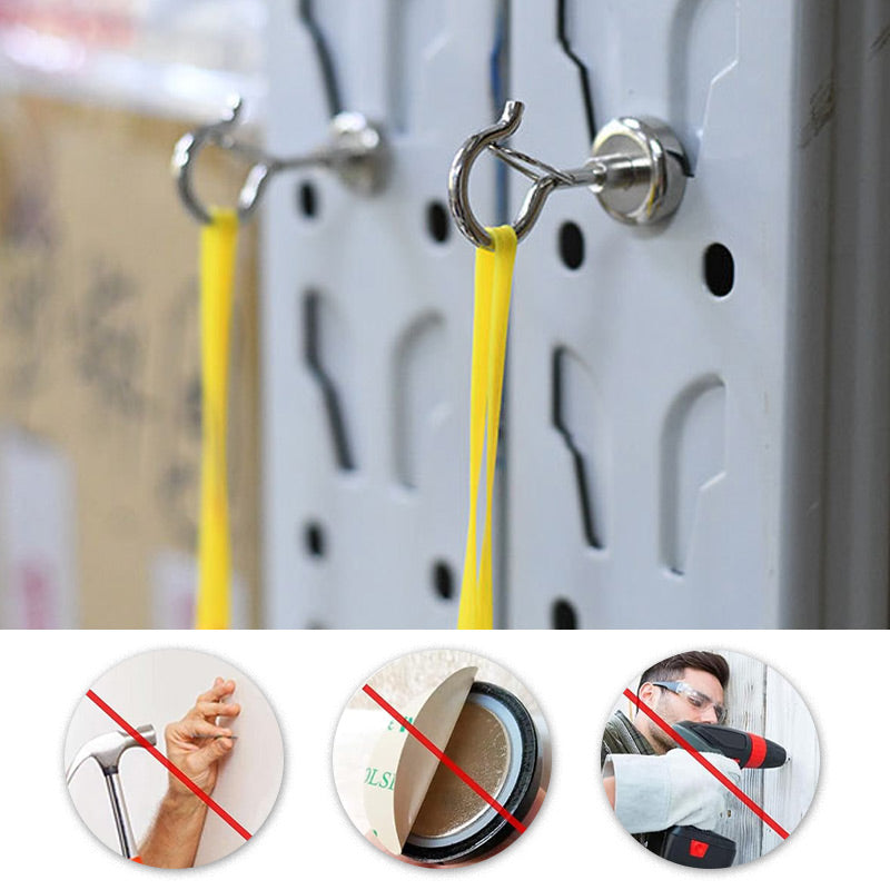 🧲🔗 Starke NdFeB-Magnethaken – bis zu 12 kg Tragkraft, vielseitig & ohne Bohren, jetzt −50%