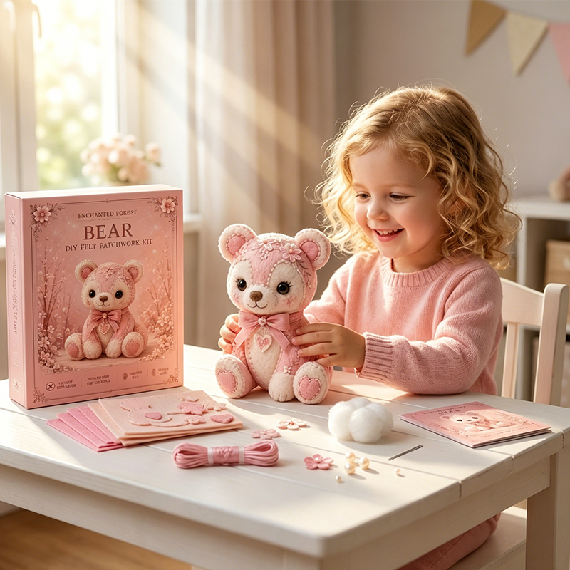 🎁Pink Enchanted Forest DIY Felt Patchwork Kit