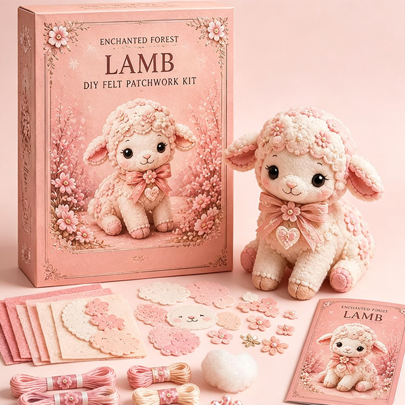 🎁Pink Enchanted Forest DIY Felt Patchwork Kit