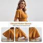 👗 ZEITLICH BEGRENZTER 50% RABATT! ✨ Damen V-Ausschnitt Gepunktetes Maxikleid – Flatterärmel, Figurbetonend, Atmungsaktiv 🎀
