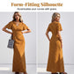 👗 ZEITLICH BEGRENZTER 50% RABATT! ✨ Damen V-Ausschnitt Gepunktetes Maxikleid – Flatterärmel, Figurbetonend, Atmungsaktiv 🎀