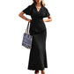 👗 ZEITLICH BEGRENZTER 50% RABATT! ✨ Damen V-Ausschnitt Gepunktetes Maxikleid – Flatterärmel, Figurbetonend, Atmungsaktiv 🎀