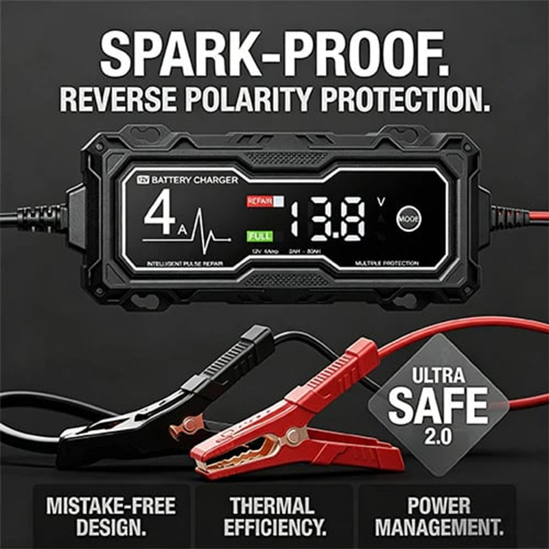 🔋⚡ Intelligentes Batterieladegerät & Erhalter – 12V, 4A, für Blei-Säure-Batterien, jetzt −50%