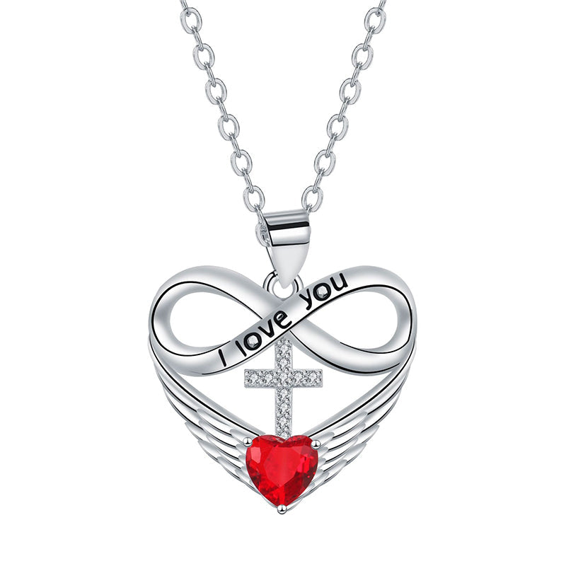 💫 50% RABATT! 🔥 Unendlichkeit Herz Kreuz Halskette mit Flügelanhänger – Elegant & bedeutungsvoll – Perfekt als Geschenk oder täglicher Begleiter – zart & symbolisch ❤️🕊️✨