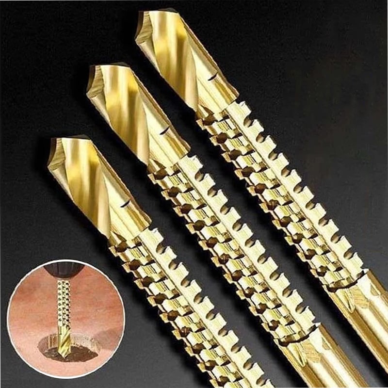 🔥 50% RABATT FÜR BEGRENZTE ZEIT! ⚙️ 6er Set Titan-beschichtete HSS Zackenbohrer – Verschleißfest, schnelles Bohren in Holz, Kunststoff & Weichmetall