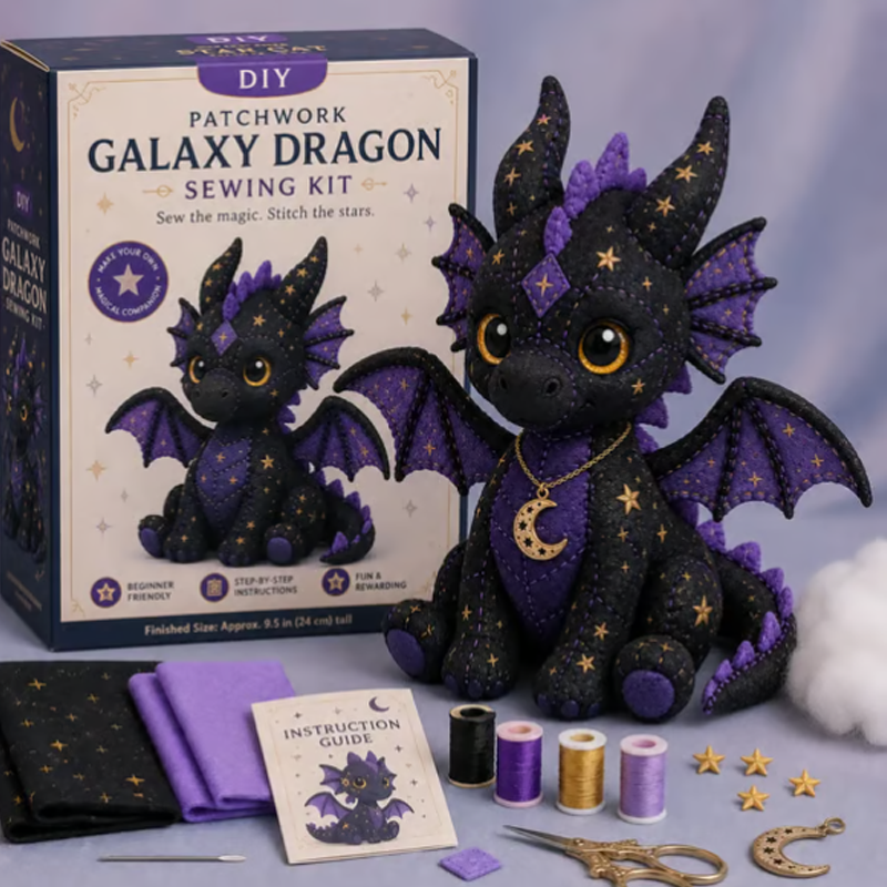 🤩2026 NEU EINGETROFFEN🔥Nähset für Anfänger: Mystische Patchwork-Tiere 🌙 – DIY-Plüsch-Bastelset mit Sternenstoff & Mondanhänger 🧵✨