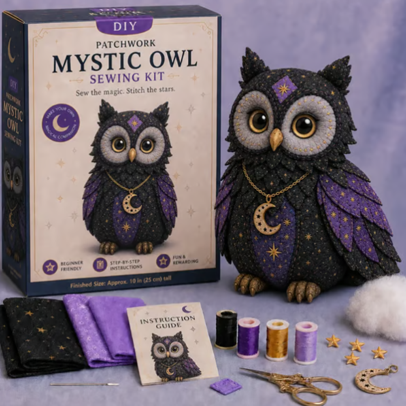 🤩2026 NEU EINGETROFFEN🔥Nähset für Anfänger: Mystische Patchwork-Tiere 🌙 – DIY-Plüsch-Bastelset mit Sternenstoff & Mondanhänger 🧵✨