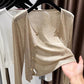 ✨☀️Damen Dünner Kurzer Cardigan Knöpfverschluss Sommer-Schal für Trägerkleid
