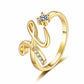 ⏰ 50 % RABATT – Nur für kurze Zeit 💍 Damen Ring mit Buchstaben ✨ Funkelnde Zirkonia-Verzierung, Verstellbare Größe & Elegantes Design