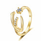 ⏰ 50 % RABATT – Nur für kurze Zeit 💍 Damen Ring mit Buchstaben ✨ Funkelnde Zirkonia-Verzierung, Verstellbare Größe & Elegantes Design