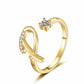 ⏰ 50 % RABATT – Nur für kurze Zeit 💍 Damen Ring mit Buchstaben ✨ Funkelnde Zirkonia-Verzierung, Verstellbare Größe & Elegantes Design
