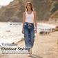 ⏰ 50 % RABATT – Nur für kurze Zeit 👖 Damen Cargo-Jeans mit Weitem Bein ✨ Mehrere Taschen, Bequeme Passform & Perfekt für Alltag und Freizeit