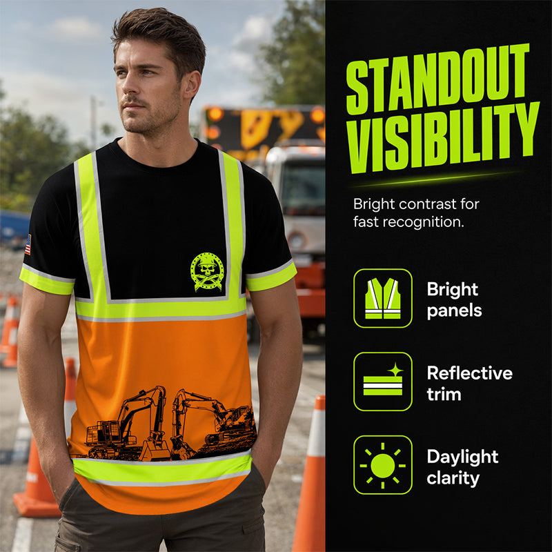 ✨👷Warnschutz-Arbeits-T-Shirt mit hoher Sichtbarkeit