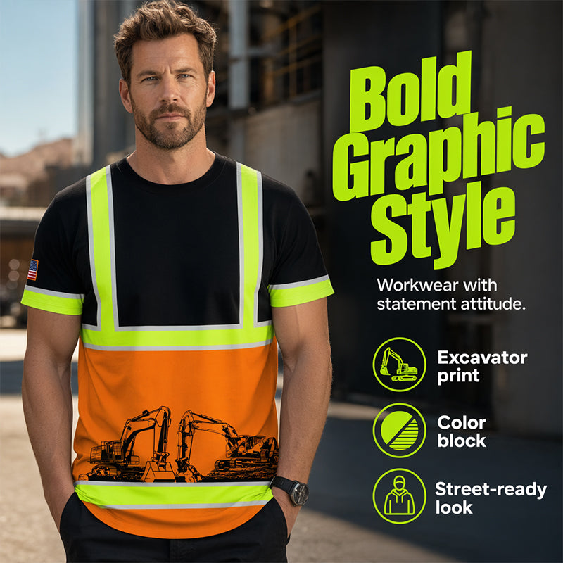 ✨👷Warnschutz-Arbeits-T-Shirt mit hoher Sichtbarkeit
