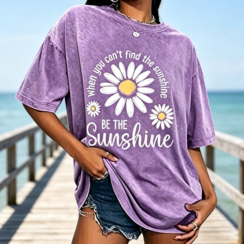 👕 LIMITIERTER 50% RABATT! Unisex Vintage-Wash T-Shirt mit Gänseblümchen-Print – Lockerer Schnitt, weicher Stoff für den Sommer