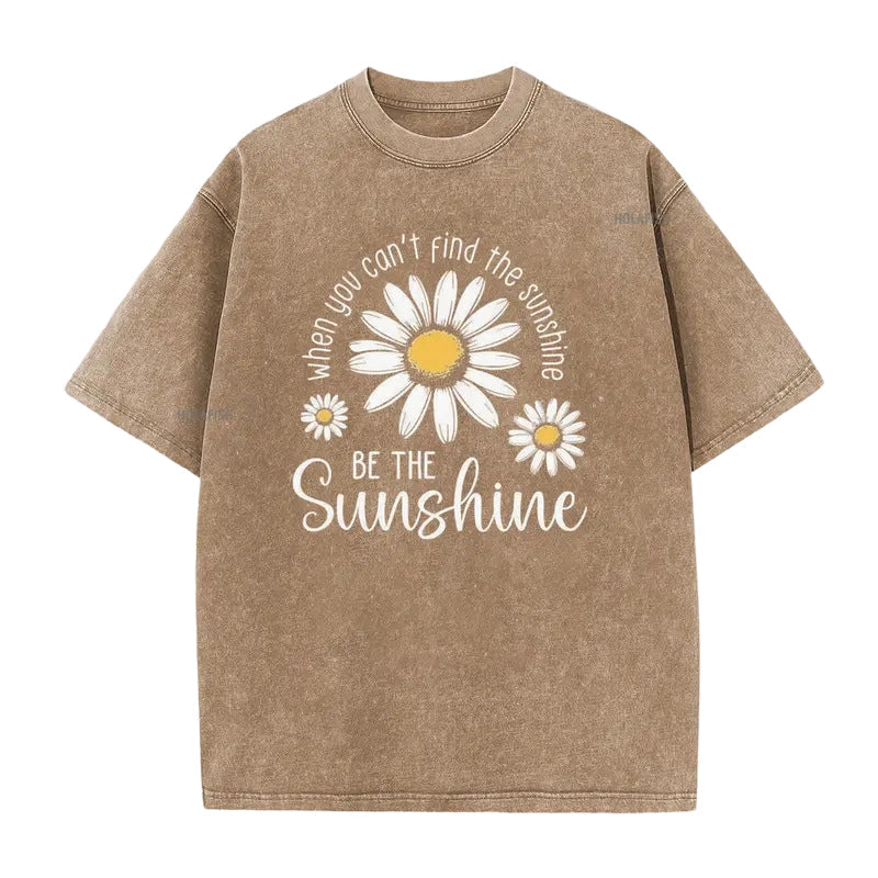 👕 LIMITIERTER 50% RABATT! Unisex Vintage-Wash T-Shirt mit Gänseblümchen-Print – Lockerer Schnitt, weicher Stoff für den Sommer