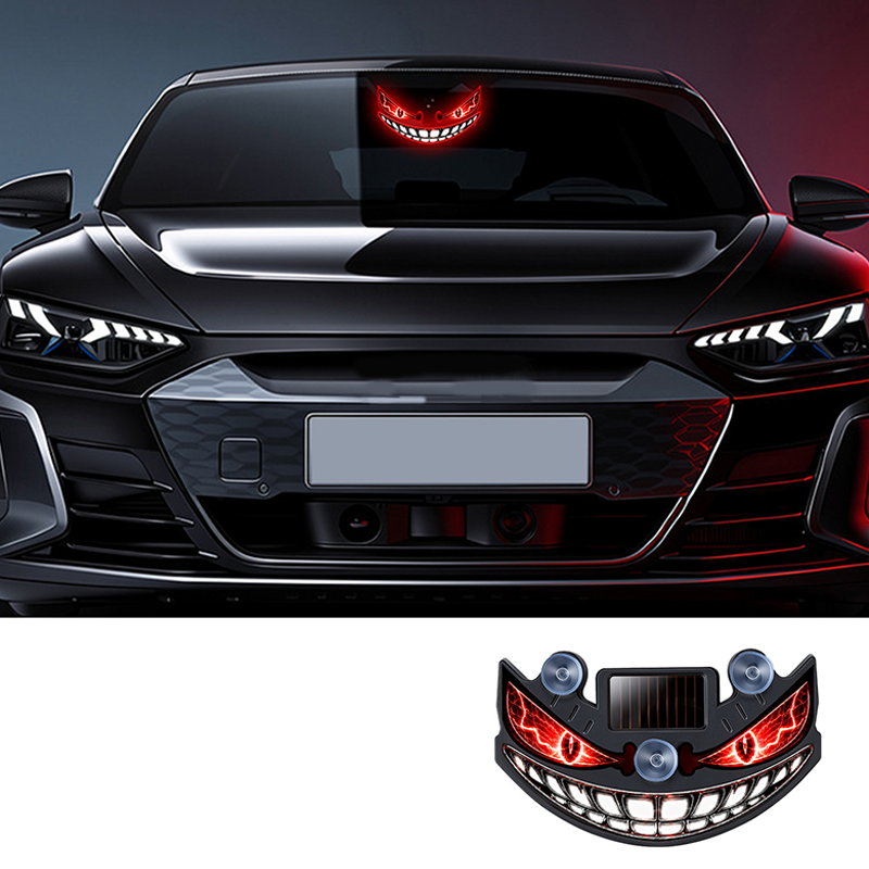 🔥 50% RABATT! 😈 Solar LED Auto-Warnlicht „Teufelssauge“ ✨ Vibrationssensor, USB- & Solar-Aufladung, Universell für PKW & LKW