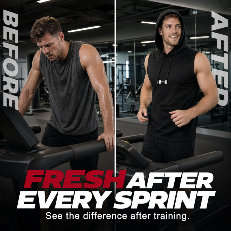 🏋️ Herren Ärmelloses Sportkapuzenshirt | Atmungsaktiv, Muskelschnitt & Ideal für Gym, Laufen & Outdoor-Training
