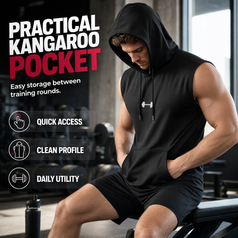 🏋️ Herren Ärmelloses Sportkapuzenshirt | Atmungsaktiv, Muskelschnitt & Ideal für Gym, Laufen & Outdoor-Training