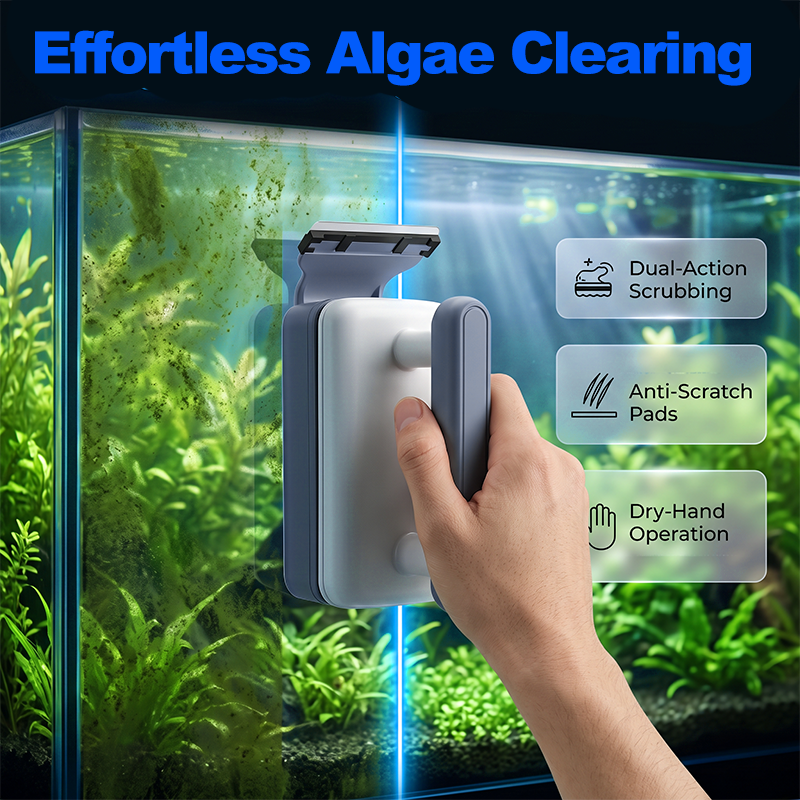 🐠 50% RABATT! 🧲 Magnetischer Aquarium Scheibenreiniger – Doppelseitig, algenentfernend & wasserdicht – Saubere Glasscheiben ohne Händenasswerden 💧