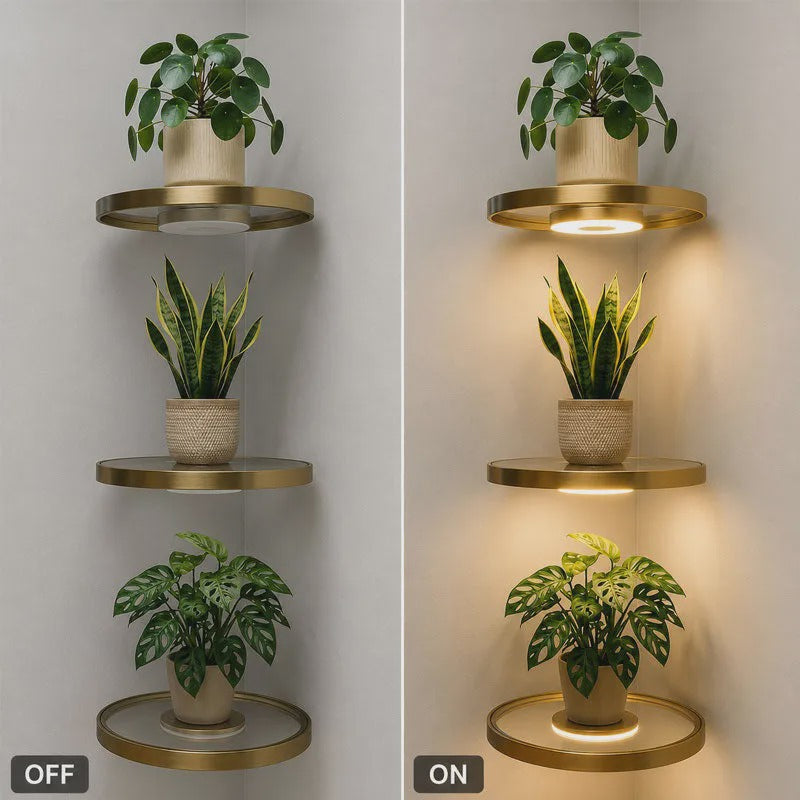 Schwebendes Wandregal mit integriertem Ambiente-LED-Licht