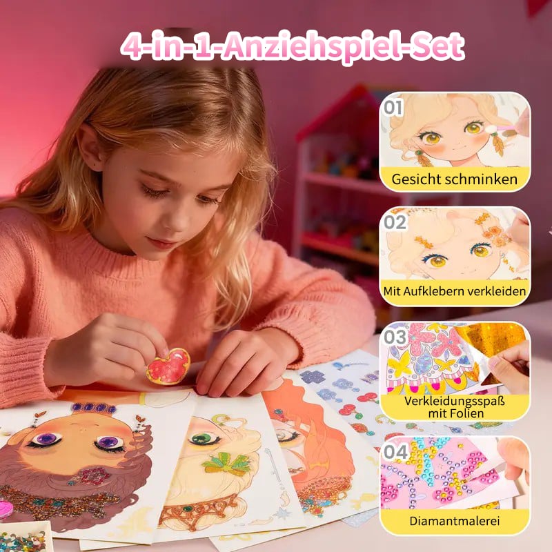 🔥🎁 Heute -50 %! 👑 Diamantmalerei & Prinzessinnen-Bastelset – kreativer Bastelspaß für Kinder ab 5 Jahren