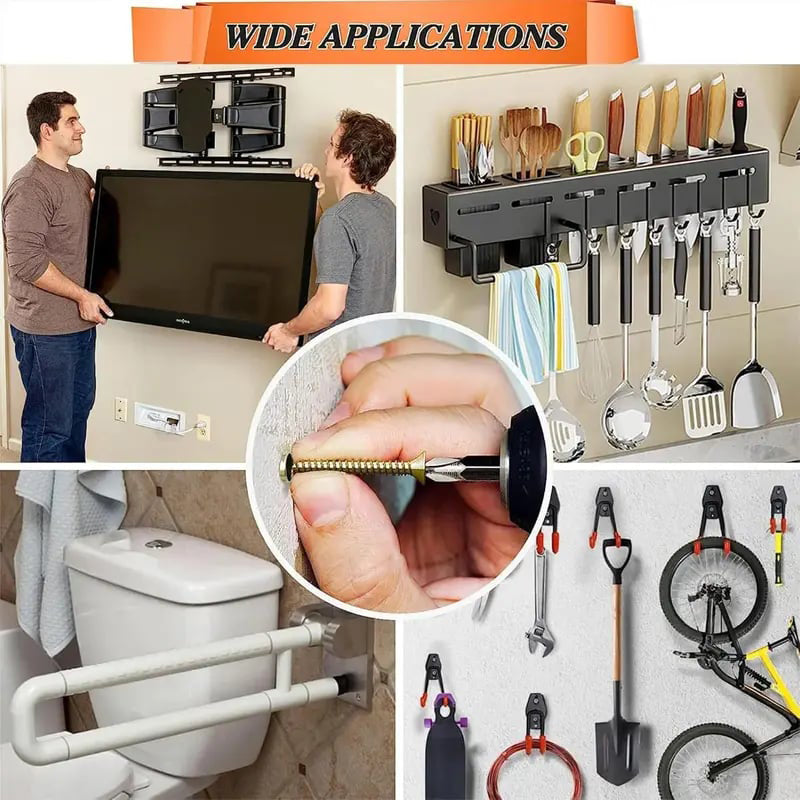 🛠️🔩 Selbstbohrende Dübel-Set mit Schrauben 🪨 Befestigungszubehör für die einfache Wandmontage