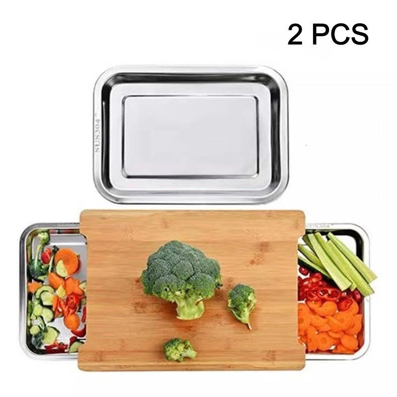 🔪 50% RABATT! 🥗 Holzschneidebrett mit ausziehbaren Schalen – Integrierte Auffangschalen, stabil & platzsparend – Perfekt für präzises Schneiden & einfaches Servieren 🪵