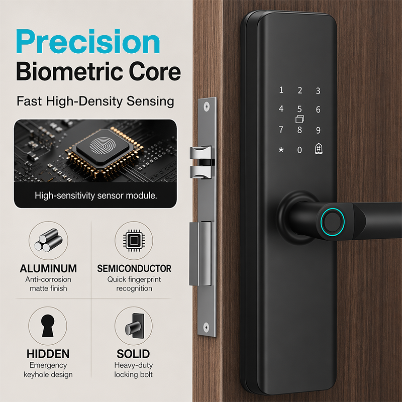 🔑 50% RABATT! 🚪 Intelligentes Türschloss mit Fingerabdruck & Code – Einfache Montage, bohrfrei & sicher – Ideal für Mietwohnungen, Hotels & Apartments 🔐