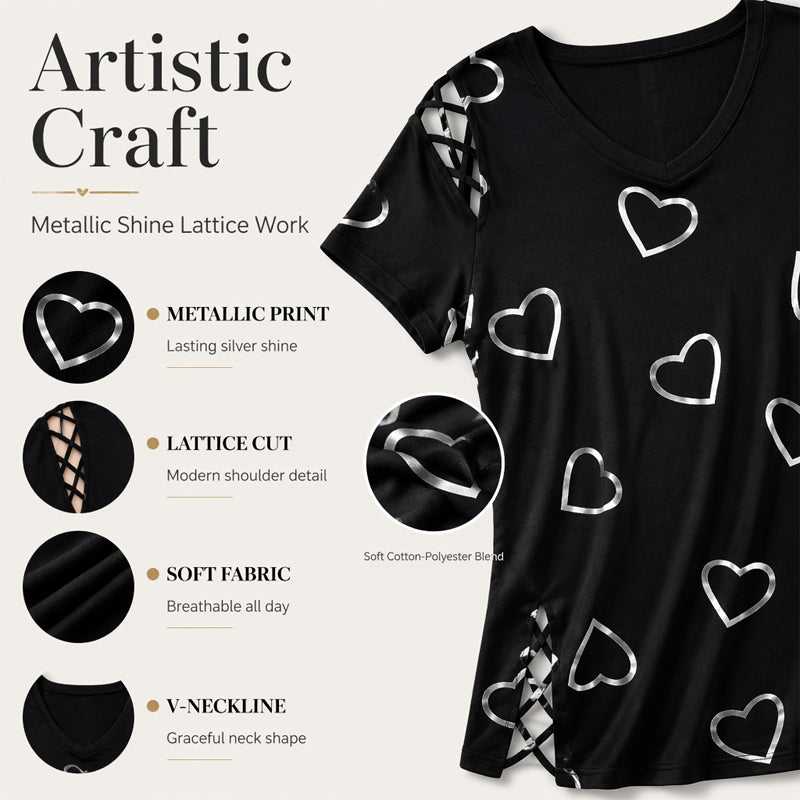 📢📢50% RABATT !!⏰Damen Lässiges V-Ausschnitt Kurzarm T-Shirt