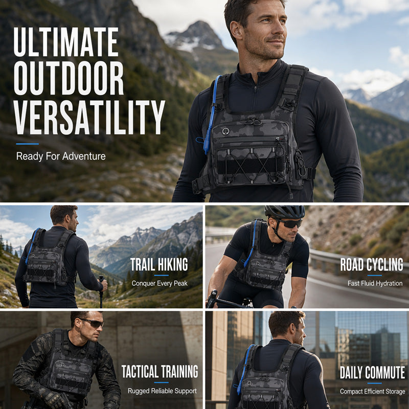🚴【 Limitiertes Angebot – 50% Rabatt】♂️🥤✨Brusttasche, Trinksystem-kompatible Radweste für Herren