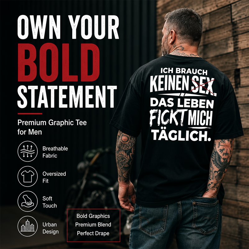 👕 50% RABATT! 😄 Herren T-Shirt mit witzigem deutschen Spruch – Weiche Baumwolle, Rundhals & kurze Ärmel – Perfekt für entspannte Tage & gute Laune 🇩🇪