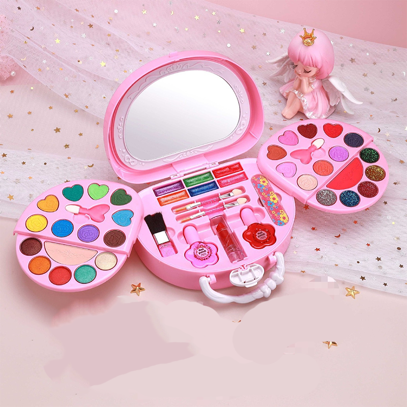 🏆ZEITLICH BEGRENZT 50% RABATT💄Kinder Abwaschbares Make-up Spielzeug-Set mit Tragbarer Rosa Handtasche