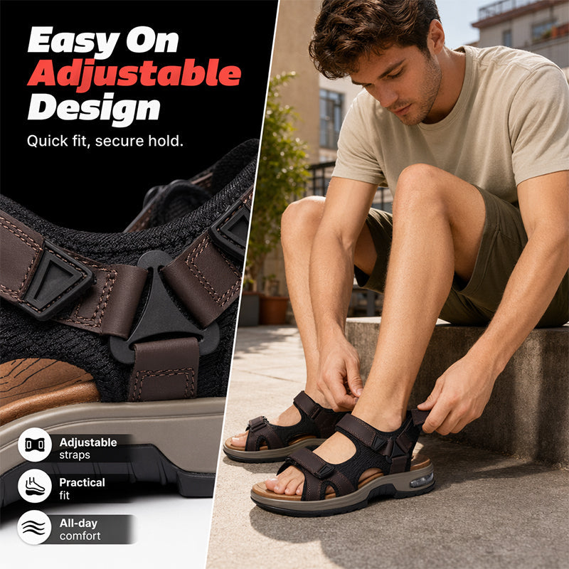 👟 JETZT 50 % RABATT! 🌊 Sport-Sandalen für Herren mit Luftpolster – Bequemes Luftpolster, rutschfest und atmungsaktiv – Perfekt für Outdoor-Abenteuer und den ganzen Tag ☀️