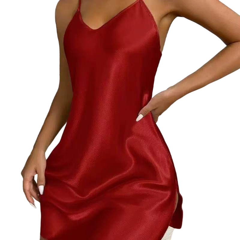 🌙🎀 Seidenweiches Nachthemd – ein Must-have für die Nacht! Satin-Nachthemd für Damen – verstellbare Träger, eleganter Seitenschlitz und entspannter Tragekomfort ✨
