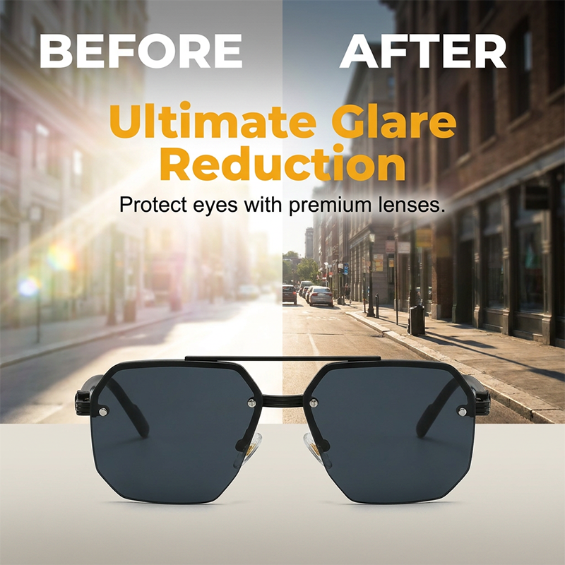 📢📢50 % RABATT !! ⏰Stylische Herren-Sonnenbrille mit geometrischem Polygon-Design