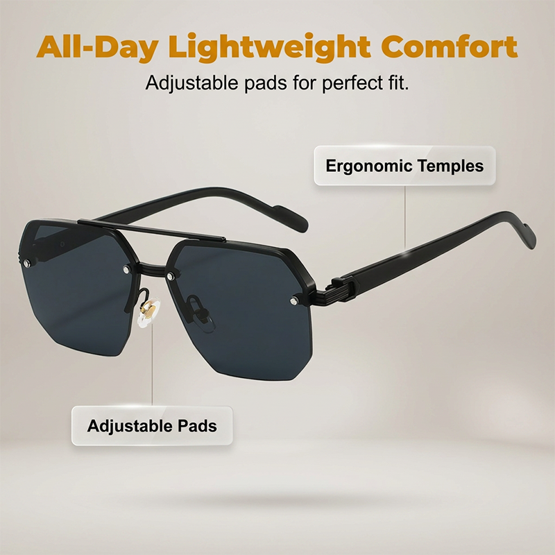 📢📢50 % RABATT !! ⏰Stylische Herren-Sonnenbrille mit geometrischem Polygon-Design