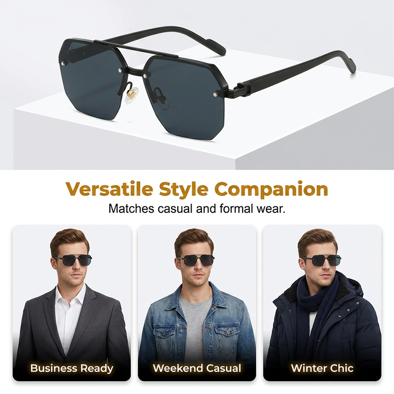 📢📢50 % RABATT !! ⏰Stylische Herren-Sonnenbrille mit geometrischem Polygon-Design