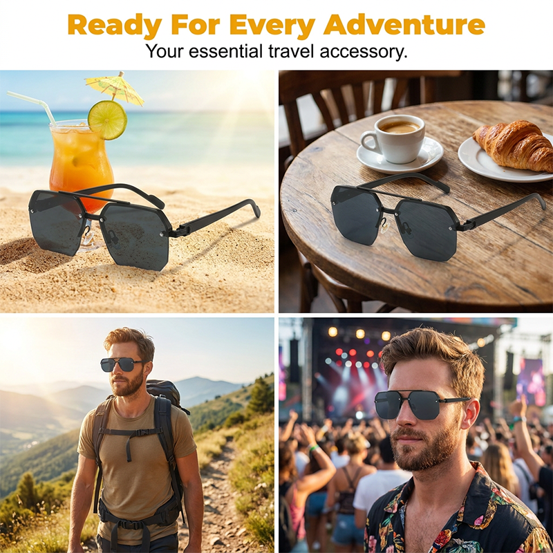 📢📢50 % RABATT !! ⏰Stylische Herren-Sonnenbrille mit geometrischem Polygon-Design