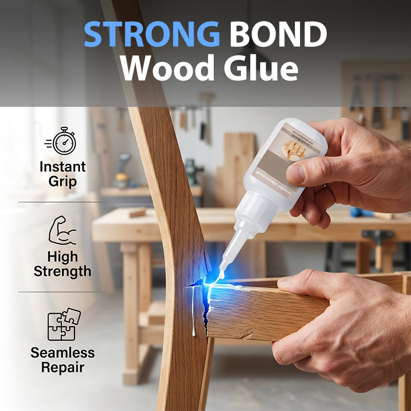 ✨🔧 50 % RABATT! Strong Bond Holzleim – Hochbelastbare Reparaturen an Türrahmen, Stühlen und Tischen. Präzisionsspitze – kein Kleckern, kein Verschwenden. Schnelle Aushärtung – noch heute wieder einsatzbereit! 💪