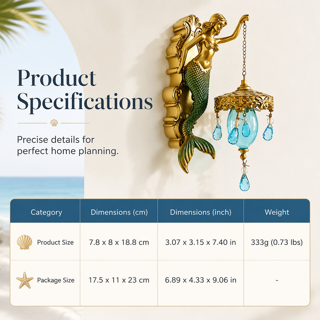 🧜‍♀️ 50% RABATT! 🏮 Vintage Meerjungfrau Wandleuchte – Maritimes Design, nostalgischer Charme & warmes Licht – Ideal für Flur, Bad & nautische Dekoration 🌊
