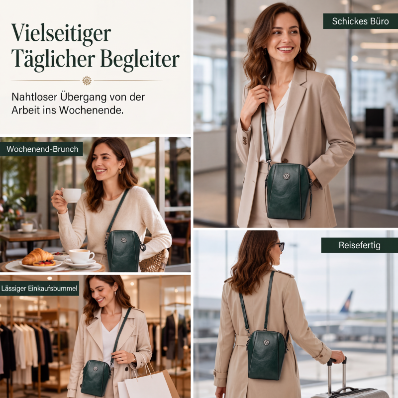 👜✨Damen Umhängetasche aus PU‑Leder｜Kleine Handy‑Umhängetasche für Alltag & Ausflüge