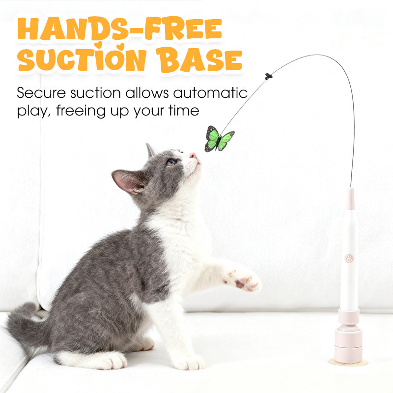 ✨🎁 50% RABATT! 🐱 Interaktives Katzenspielzeug mit Saugnapf und Angelrute, fördert Bewegung, leicht zu befestigen, unterhält Ihre Katze stundenlang🦋🐾