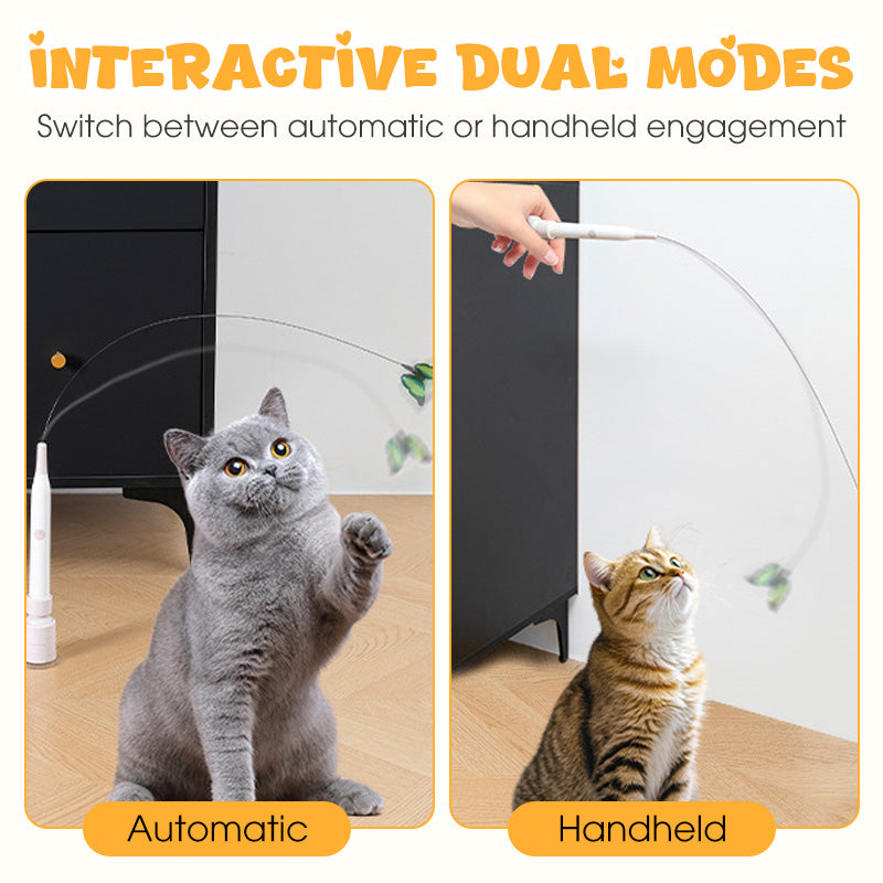✨🎁 50% RABATT! 🐱 Interaktives Katzenspielzeug mit Saugnapf und Angelrute, fördert Bewegung, leicht zu befestigen, unterhält Ihre Katze stundenlang🦋🐾