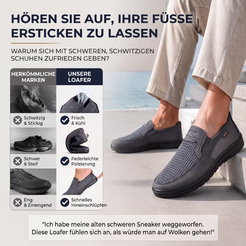 Atmungsaktive Slip-On-Schuhe für Herren aus Mesh