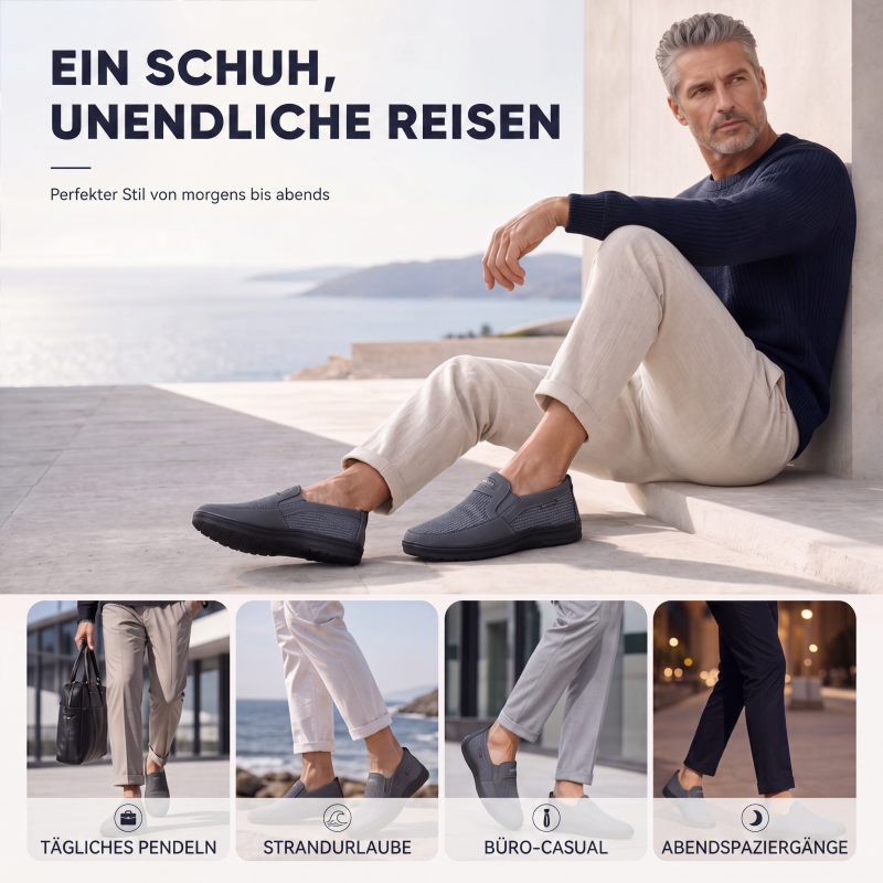 Atmungsaktive Slip-On-Schuhe für Herren aus Mesh
